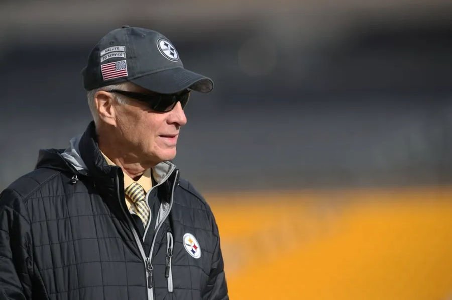 Nov 17, 2024; Pittsburgh, Pennsylvania, USA; Pittsburgh Steelers owner Art Rooney II walks the field before the game against t he Baltimore Ravens at Acrisure Stadium. Mandatory Credit: Charles LeClaire-Imagn Images