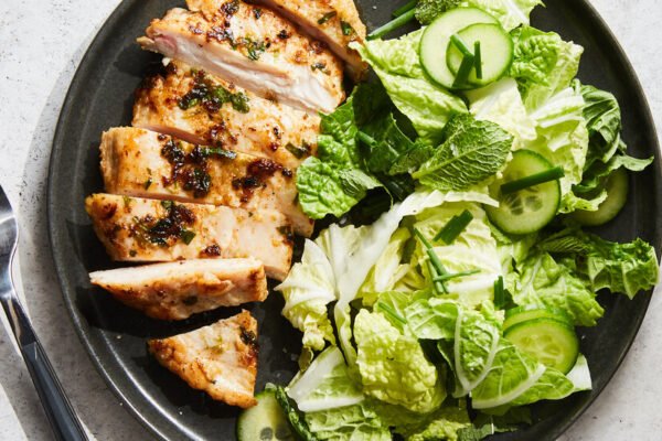 Chicken Breast Dinner Recipe With a Side of Salad